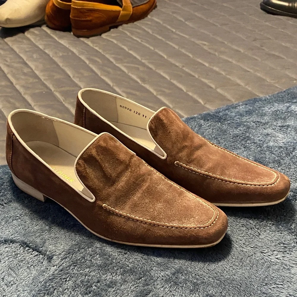 Classic Brown Suede Slip-On Loafers - Men